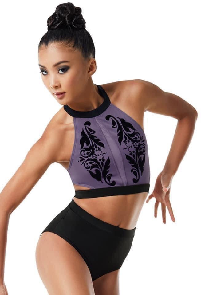 Velvet Appliqué -  Crop Top - Size LC