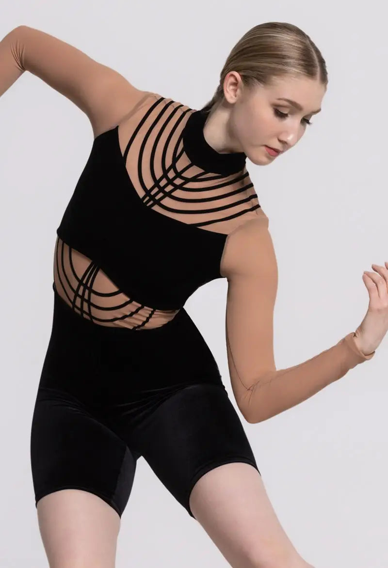 Velvet / Mesh Unitard - size MA