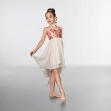 Load image into Gallery viewer, 1st Position Sequin Feather Dip Hemmed Lyrical Dress - XLC size 12
