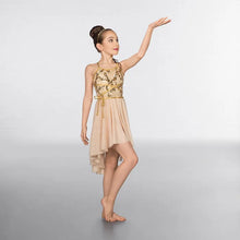 Load image into Gallery viewer, Wrap Around Sequin Dipped Hem Lyrical Dress -LC size 9-11
