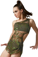 Load image into Gallery viewer, Hire - Moss Green lyrical/ Contemporary Costume
