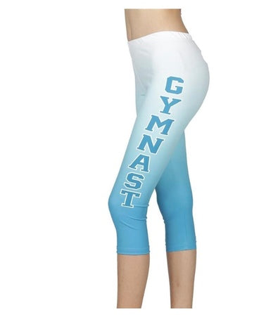 Turquoise Ombre;  gymnast leggings